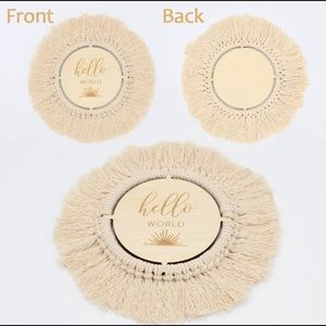 Macrame/Wood Baby Arrival Announcement